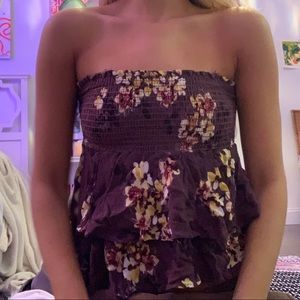 Cute strapless floral shirt